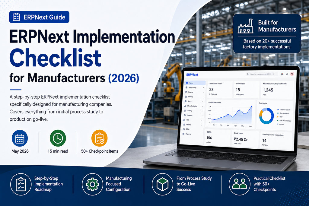 ERPNext Implementation Checklist for Manufacturers - Cover Image